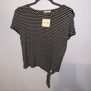 Olivia Rae Black and White Striped Tee Shirt